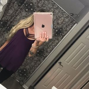 Plum colored strappy tank NWT